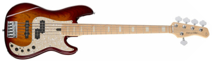 Marcus Miller P7 Swamp Ash 5st Mn +housse - Tobacco Sunburst - Solid body electric bass - Main picture