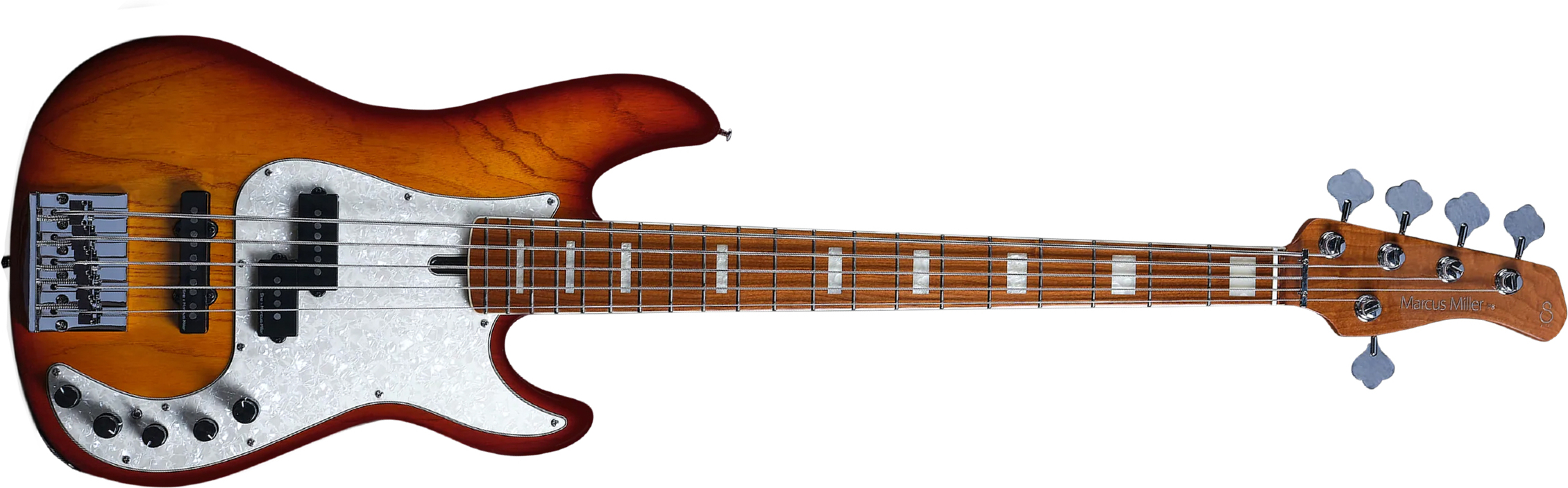 Marcus Miller P8 5st 5c Active Mn - Tobacco Sunburst - Solid body electric bass - Main picture