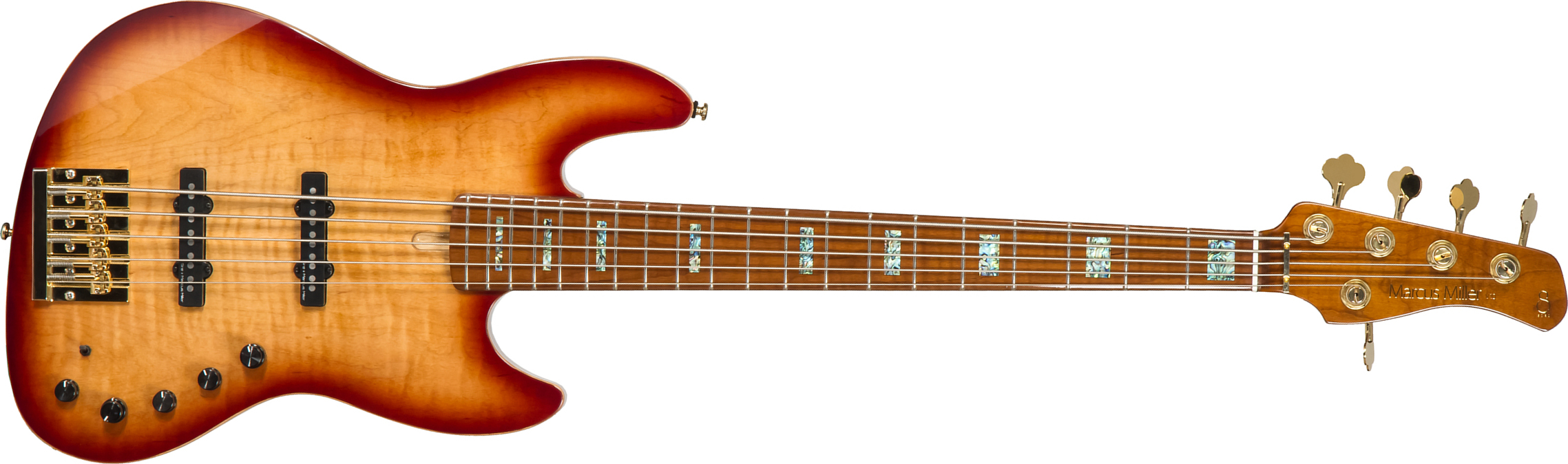 Marcus Miller V10dx 5st 5c Active Mn - Tobacco Sunburst - Solid body electric bass - Main picture