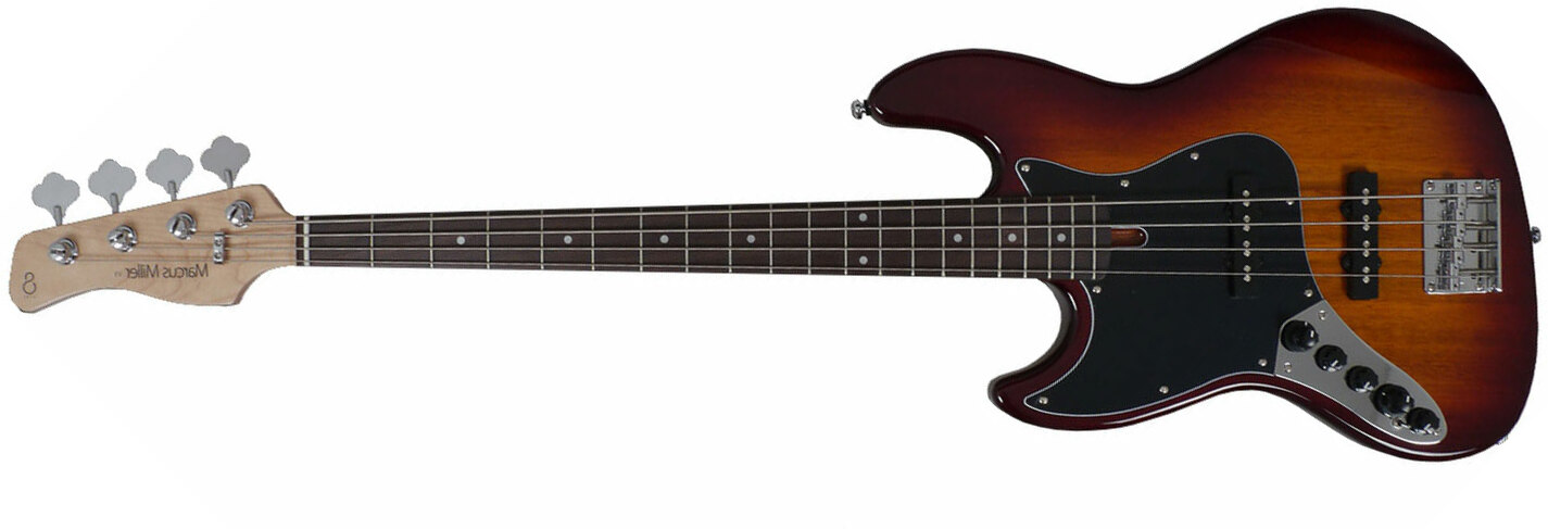 Marcus Miller V3 4st Ts Gaucher Lh Active Rw - Tobacco Sunburst - Solid body electric bass - Main picture