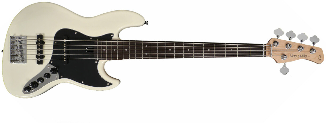 Marcus Miller V3 5st 2nd Generation Awh Active Rw - Antique White - Solid body electric bass - Main picture