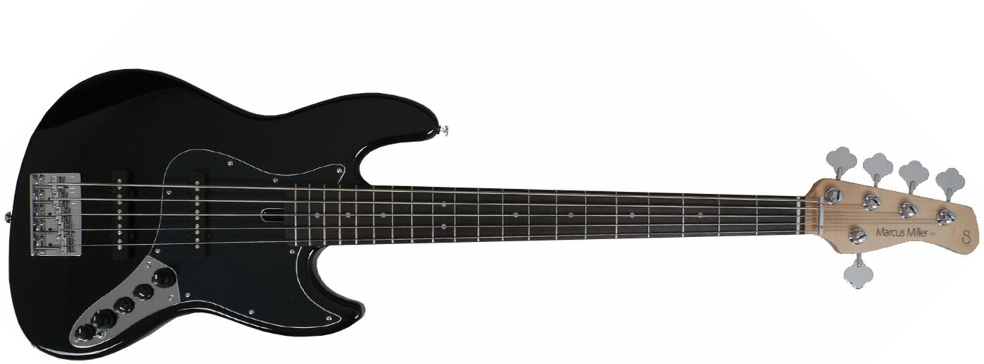 Marcus Miller V3 5st 2nd Generation Bk Active Rw - Black - Solid body electric bass - Main picture