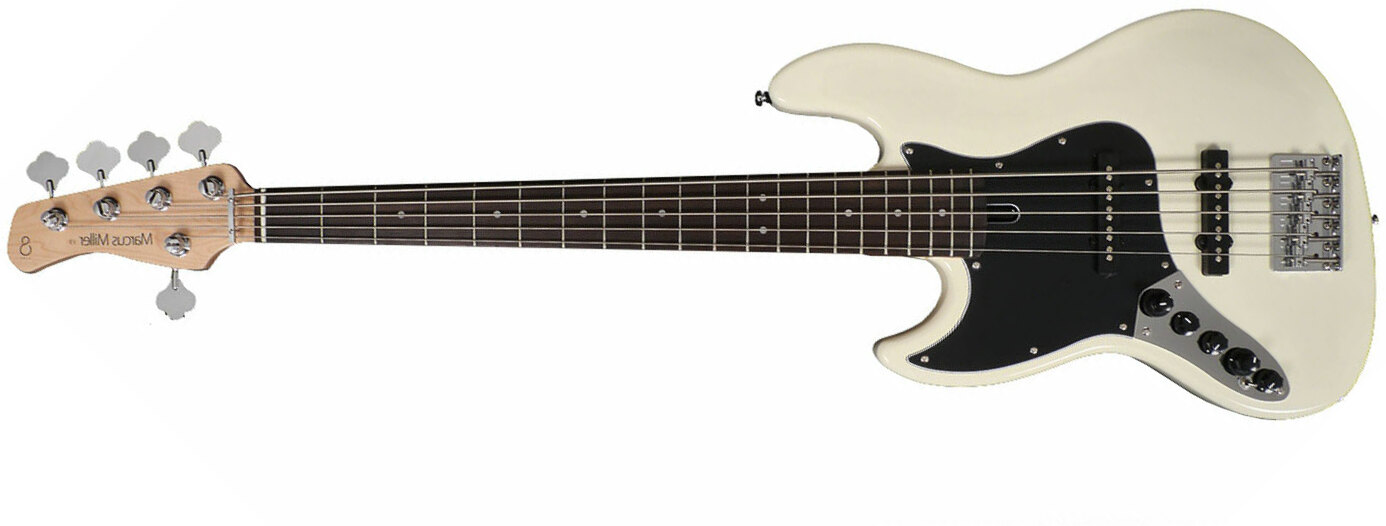 Marcus Miller V3 5st Awh Gaucher Lh Active Rw - Antique White - Solid body electric bass - Main picture