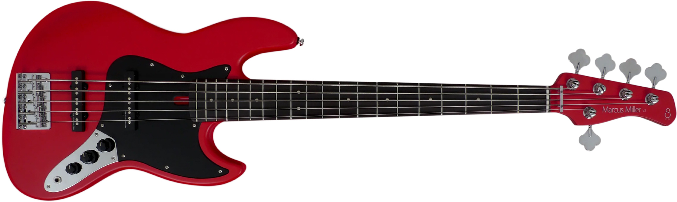 Marcus Miller V3p 5st 5c Rw - Red Satin - Solid body electric bass - Main picture
