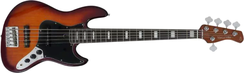 Marcus Miller V5r 5st 5c Rw - Tobacco Sunburst - Solid body electric bass - Main picture