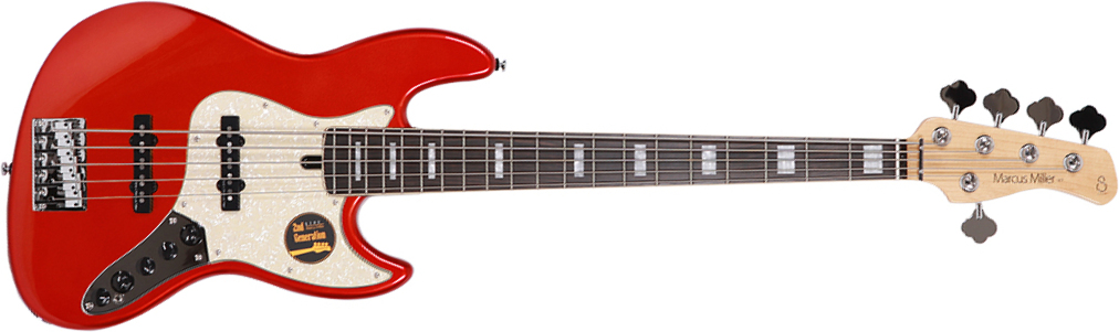 Marcus Miller V7 Alder 5st 2nd Generation 5-cordes Eb Sans Housse - Bright Metallic Red - Solid body electric bass - Main picture