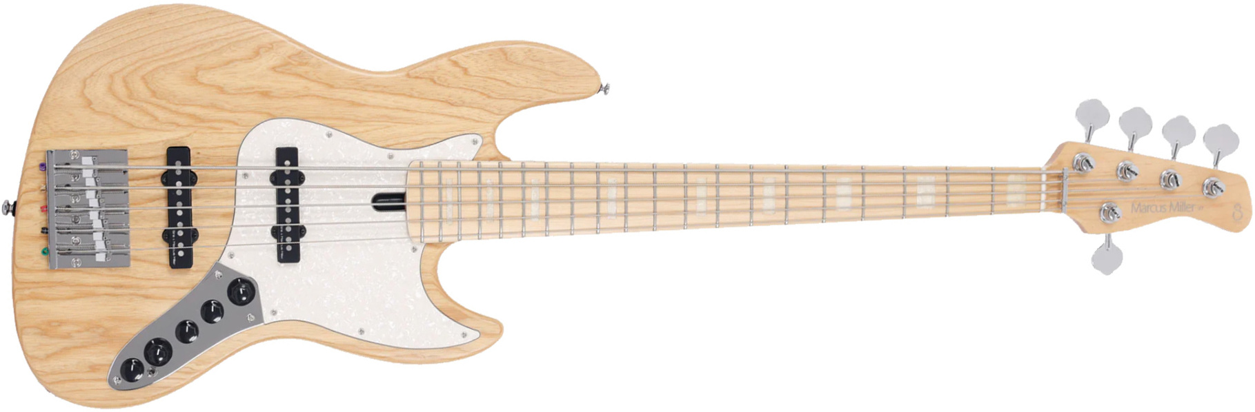 Marcus Miller V7 Ash Reissue 5st 5c Active Mn - Natural Satin - Solid body electric bass - Main picture