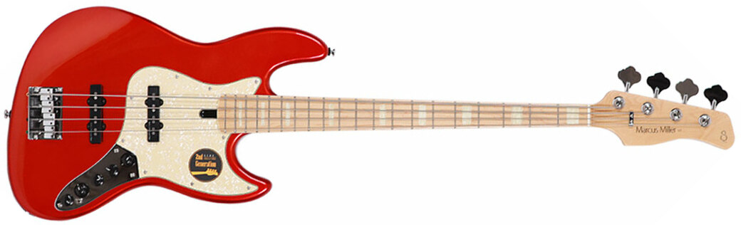 Marcus Miller V7 Swamp Ash 4st 2nd Generation Mn Sans Housse - Bright Metallic Red - Solid body electric bass - Main picture