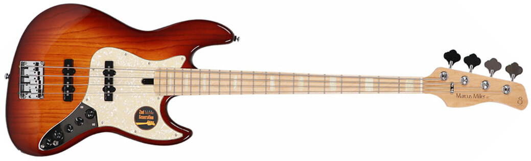 Marcus Miller V7 Swamp Ash 4st 2nd Generation Mn Sans Housse - Tobacco Sunburst - Solid body electric bass - Main picture
