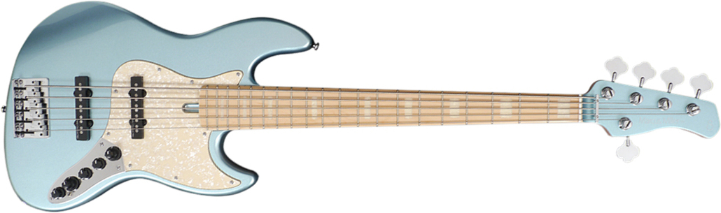 Marcus Miller V7 Swamp Ash 5st 2nd Generation 5-cordes Mn Sans Housse - Lake Placid Blue - Solid body electric bass - Main picture