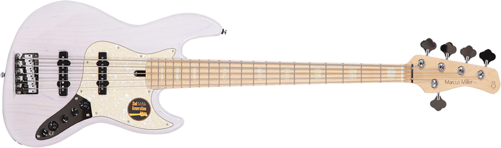 Marcus Miller V7 Swamp Ash 5st 2nd Generation 5-cordes Mn Sans Housse - White Blonde - Solid body electric bass - Main picture