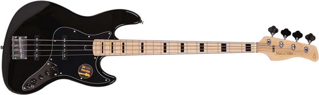 Marcus Miller V7 Vintage Alder 4st 2nd Generation 4-cordes Active Mn Sans Housse - Black - Solid body electric bass - Main picture