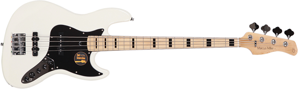 Marcus Miller V7 Vintage Alder 4st 2nd Generation 4-cordes Active Mn Sans Housse - Antique White - Solid body electric bass - Main picture