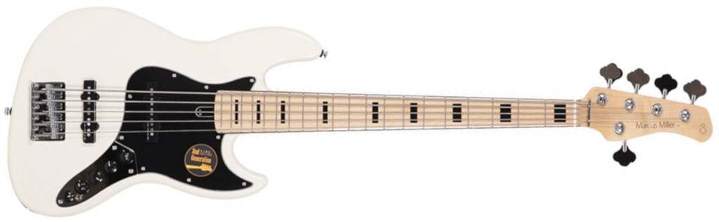 Marcus Miller V7 Vintage Alder 5st Awh Mn Active - Antique White - Solid body electric bass - Main picture