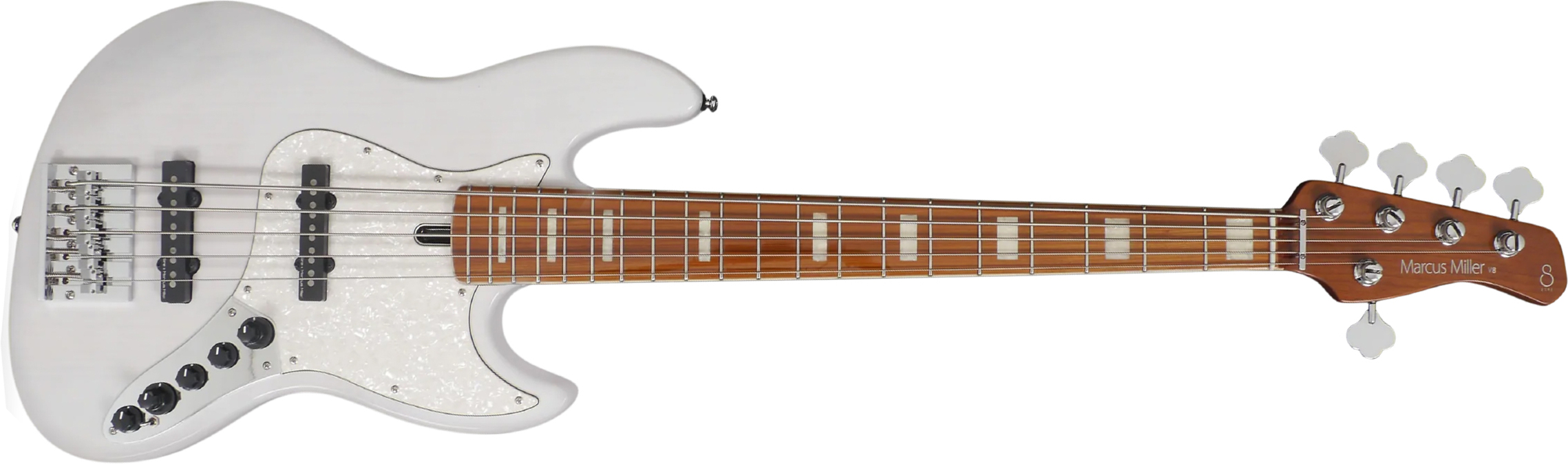 Marcus Miller V8 5st 5c Active Mn - White Blonde - Solid body electric bass - Main picture