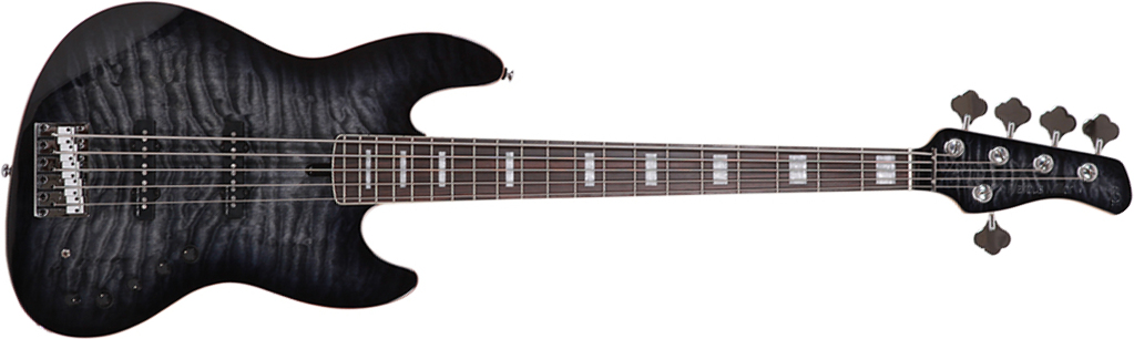 Marcus Miller V9 Swamp Ash 5st 2nd Generation 5-cordes Eb Sans Housse - Transparent Black - Solid body electric bass - Main picture