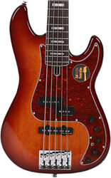 Solid body electric bass Marcus miller P7 Alder 5ST 2nd Gen (No Bag) - Tobacco sunburst