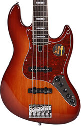 Solid body electric bass Marcus miller V7 Alder 5ST 2nd Gen (No Bag) - Tobacco sunburst