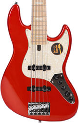 Solid body electric bass Marcus miller V7 Swamp Ash 5ST 2nd Gen (No Bag) - Bright metallic red