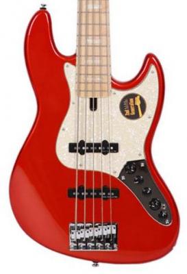 Solid body electric bass Marcus miller V7 Swamp Ash 5ST 2nd Gen (No Bag) - Bright metallic red