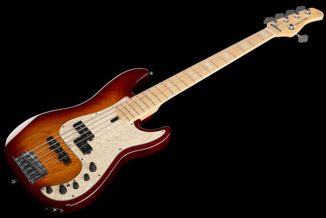 Marcus Miller P7 Swamp Ash 5st Mn +housse - Tobacco Sunburst - Solid body electric bass - Variation 1