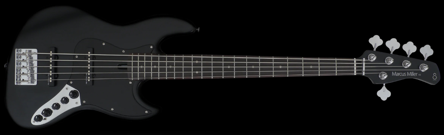 Marcus Miller V3 5st 2nd Generation 5c Active Rw Sans Housse - Black Satin - Solid body electric bass - Variation 1