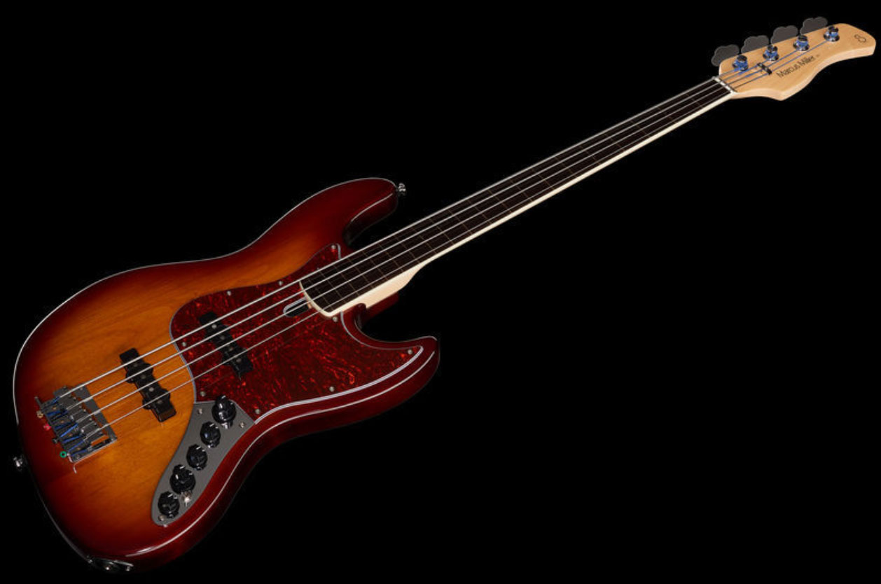 Marcus Miller V7 Alder 4st 2nd Generation Fretless Eb Sans Housse - Tobacco Sunburst - Solid body electric bass - Variation 1