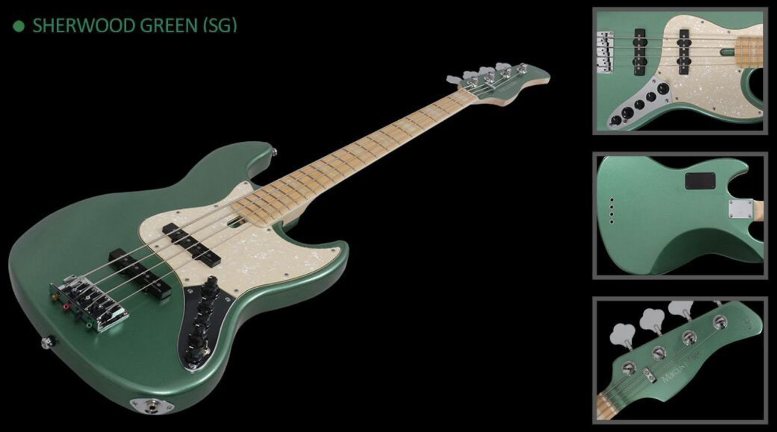 Marcus Miller V7 Swamp Ash 5st 2nd Generation 5-cordes Mn Sans Housse - Sherwood Green - Solid body electric bass - Variation 1