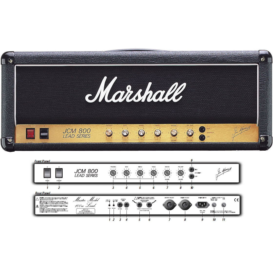 Marshall Jcm800 2203 Vintage Reissue 100w Black - Electric guitar amp head - Variation 2