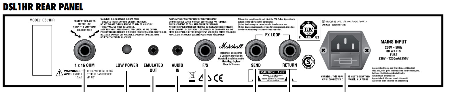 Marshall Dsl1h Head 0.1/1w - Electric guitar amp head - Variation 2