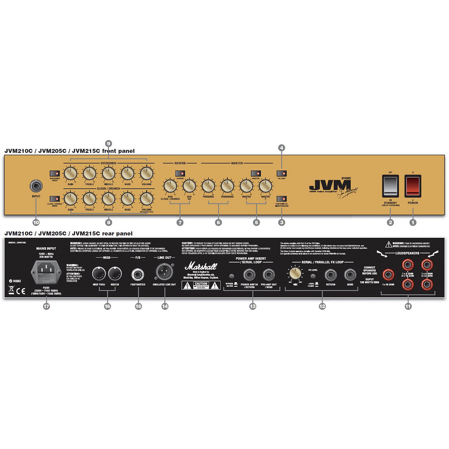Marshall Jvm205c 50w 2x12 Black - Electric guitar combo amp - Variation 2