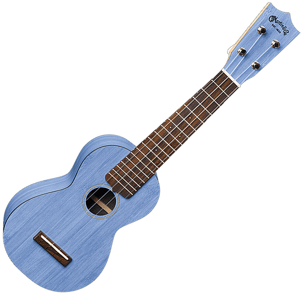 Martin 0X Uke Bamboo Soprano +Bag blue satin Ukulele blue