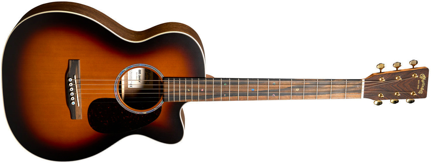 Martin 000cjre Junior 000 15/16 Pan Coupe Epicea Noyer Eb - Satin Walnut Burst - Folk guitar - Main picture