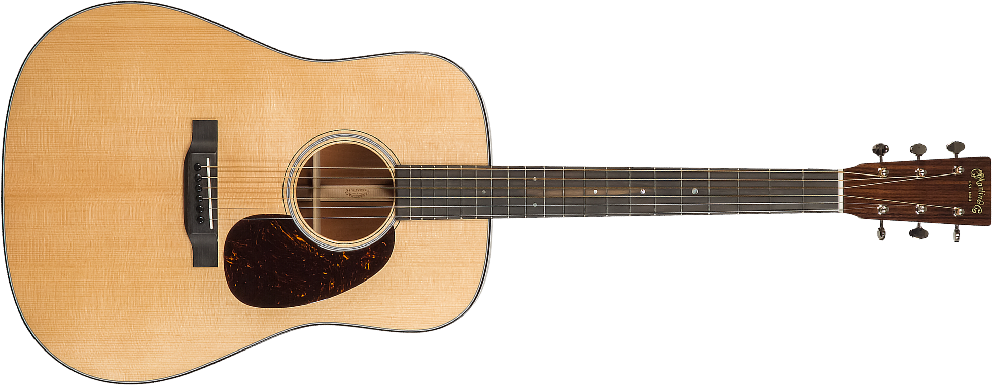 Martin Custom Shop D-18 C21-101909 Dreadnought Epicea Acajou Eb - Natural Clear - Acoustic guitar & electro - Main picture