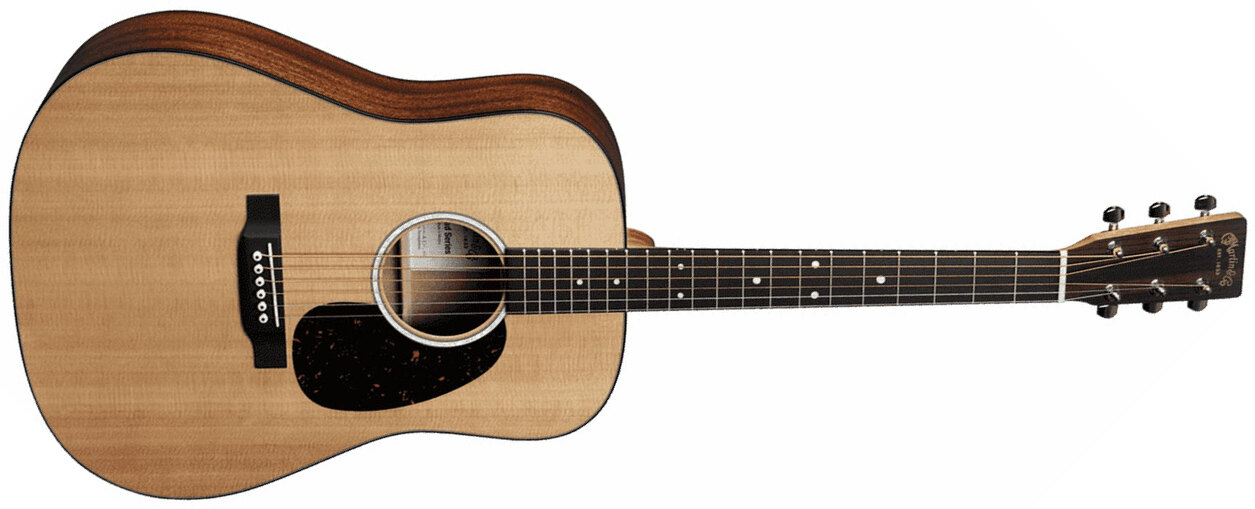 Martin D-10e Sitka Top Road Dreadnought Epicea Sapele Ric +housse - Natural Satin - Electro acoustic guitar - Main picture