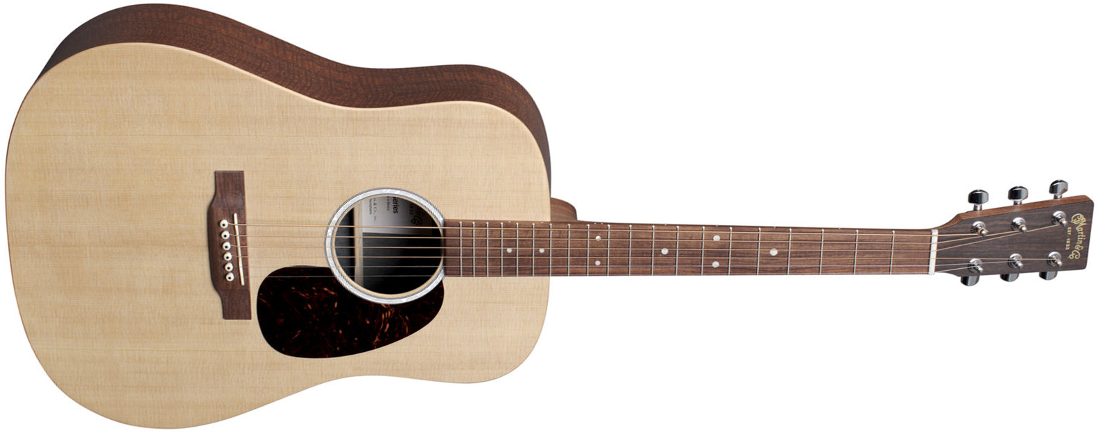 Martin D-x2e Mahogany Dreadnought Epicea Acajou Hpl - Natural Satin - Electro acoustic guitar - Main picture