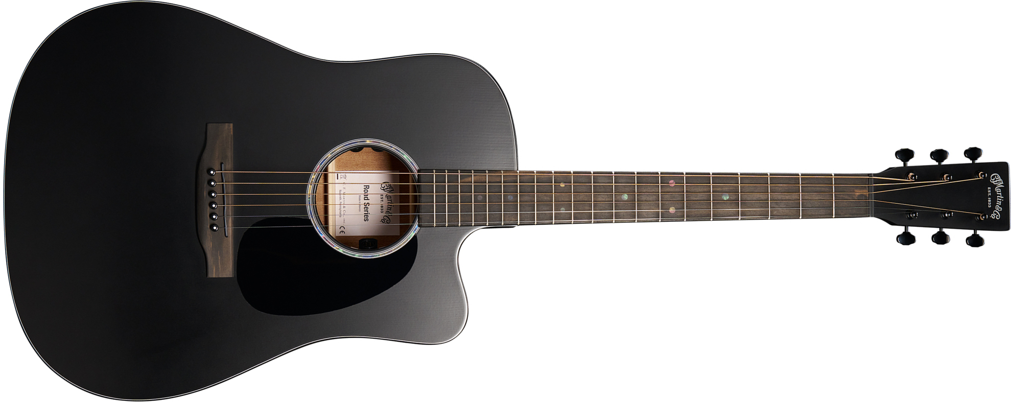 Martin Dc10e Modern Road Dreadnought Epicea Sapele Eb - Black - Folk guitar - Main picture