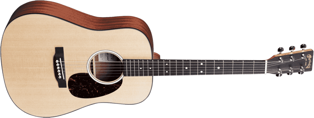 Martin Djr-10 Dreadnought Junior Epicea Sapele Ric +housse - Natural Satin - Travel acoustic guitar - Main picture