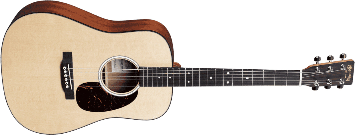 Martin Djr-10e Dreadnought Junior Epicea Sapele Ric +housse - Natural - Travel acoustic guitar - Main picture