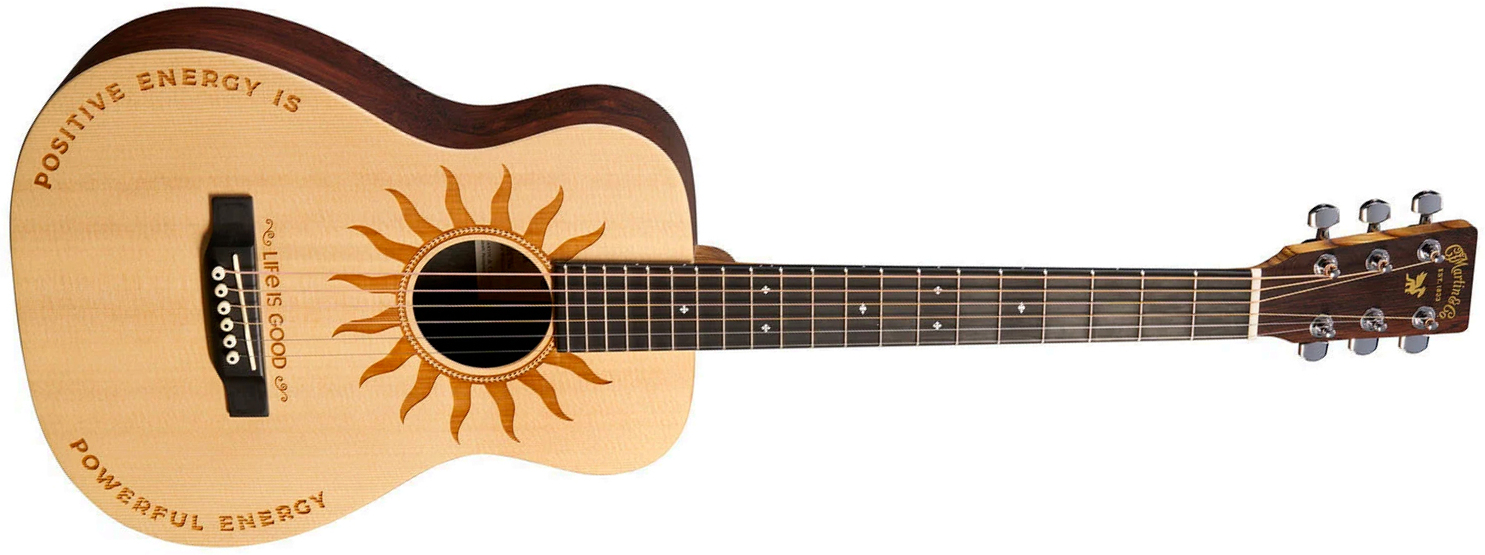 Martin Lx2 Life Is Good Little Martin Dreadnought Mini Shsc Epicea Palissandre Hpl Ric - Natural Satin - Folk guitar - Main picture
