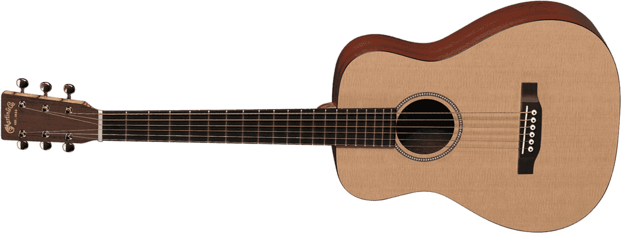 Martin Lxme Little Martin 0-14 Lh Gaucher Hpl Epicea Acajou Ric +housse - Natural Satin - Travel acoustic guitar - Main picture