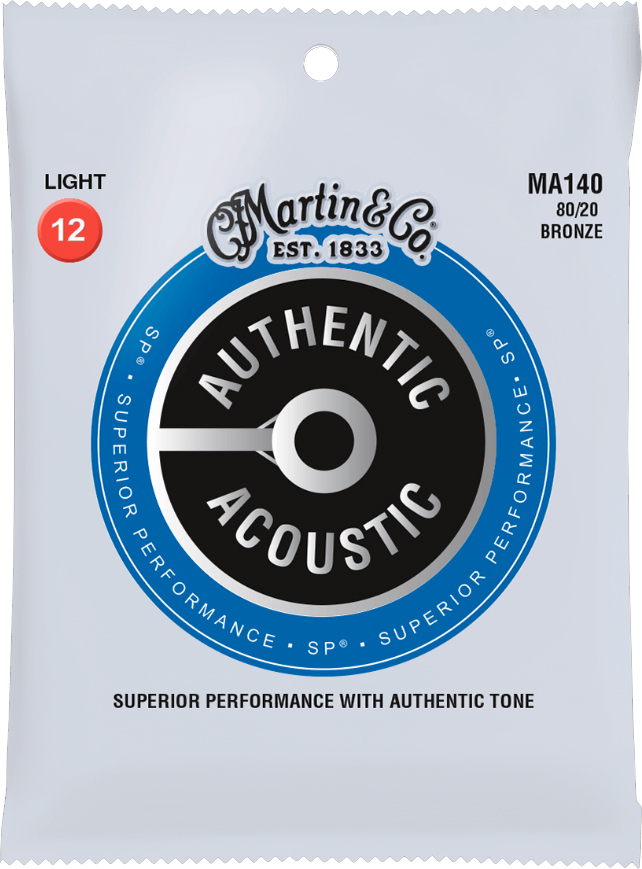 Martin Ma140 Authentic Sp 80/20 Bronze Acoustic Guitar 6c 12-54 - Acoustic guitar strings - Main picture
