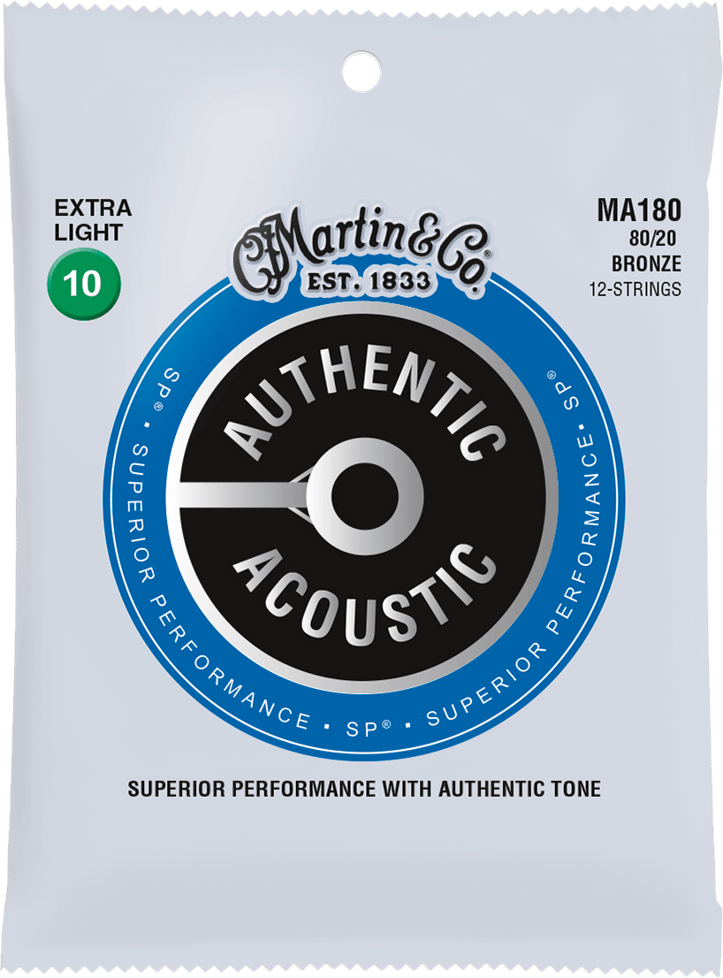 Martin Ma180 Authentic Sp 80/20 Bronze Acoustic Guitar 12c 10-47 - Acoustic guitar strings - Main picture