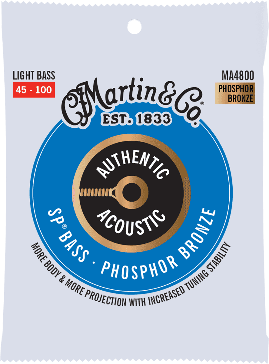 Martin Ma4800 Authentic Sp 80/20 Bronze Acoustic Bass 4c 45-100 - Acoustic bass strings - Main picture