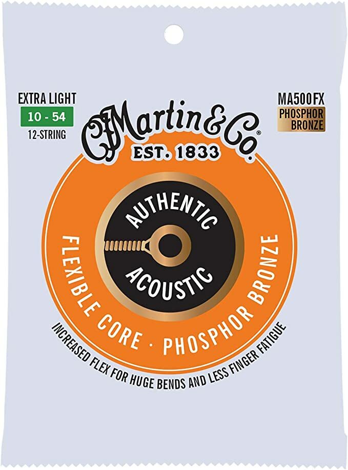 Martin Ma500fx Authentic Flexible Core Phosphor Bronze Acoustic Guitar 12c 10-54 - Acoustic guitar strings - Main picture