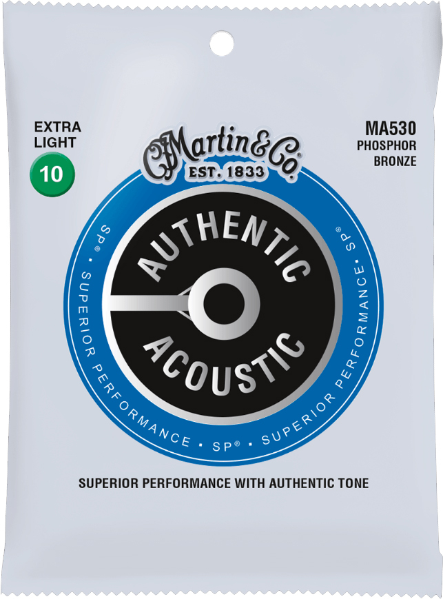 Martin Ma530 Authentic Sp 92/8 Phosphor Bronze Acoustic Guitar 6c 10-47 - Acoustic guitar strings - Main picture