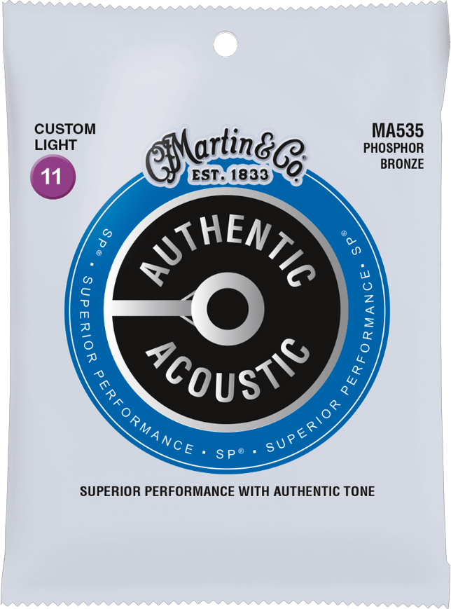 Martin Ma535 Authentic Sp 92/8 Phosphor Bronze Acoustic Guitar 6c 11-52 - Acoustic guitar strings - Main picture