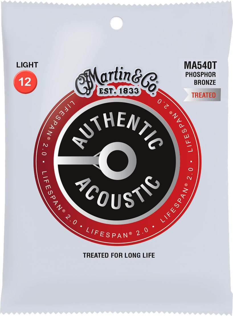 Martin Ma540t Authentic Lifespan 2.0 92/8 Phosphor Bronze Acoustic Guitar 6c 12-54 - Acoustic guitar strings - Main picture