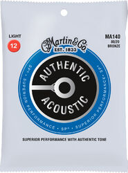 Acoustic guitar strings Martin MA140 Acoustic Guitar 6-String Set Authentic SP 80/20 Bronze 12-54 - Set of strings