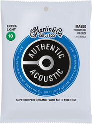Acoustic guitar strings Martin MA500 Acoustic Guitar 12-String Set Authentic SP 80/20 Bronze 6-String Set Authentic SP 80/20 Bronze 10-47 - 12-string set